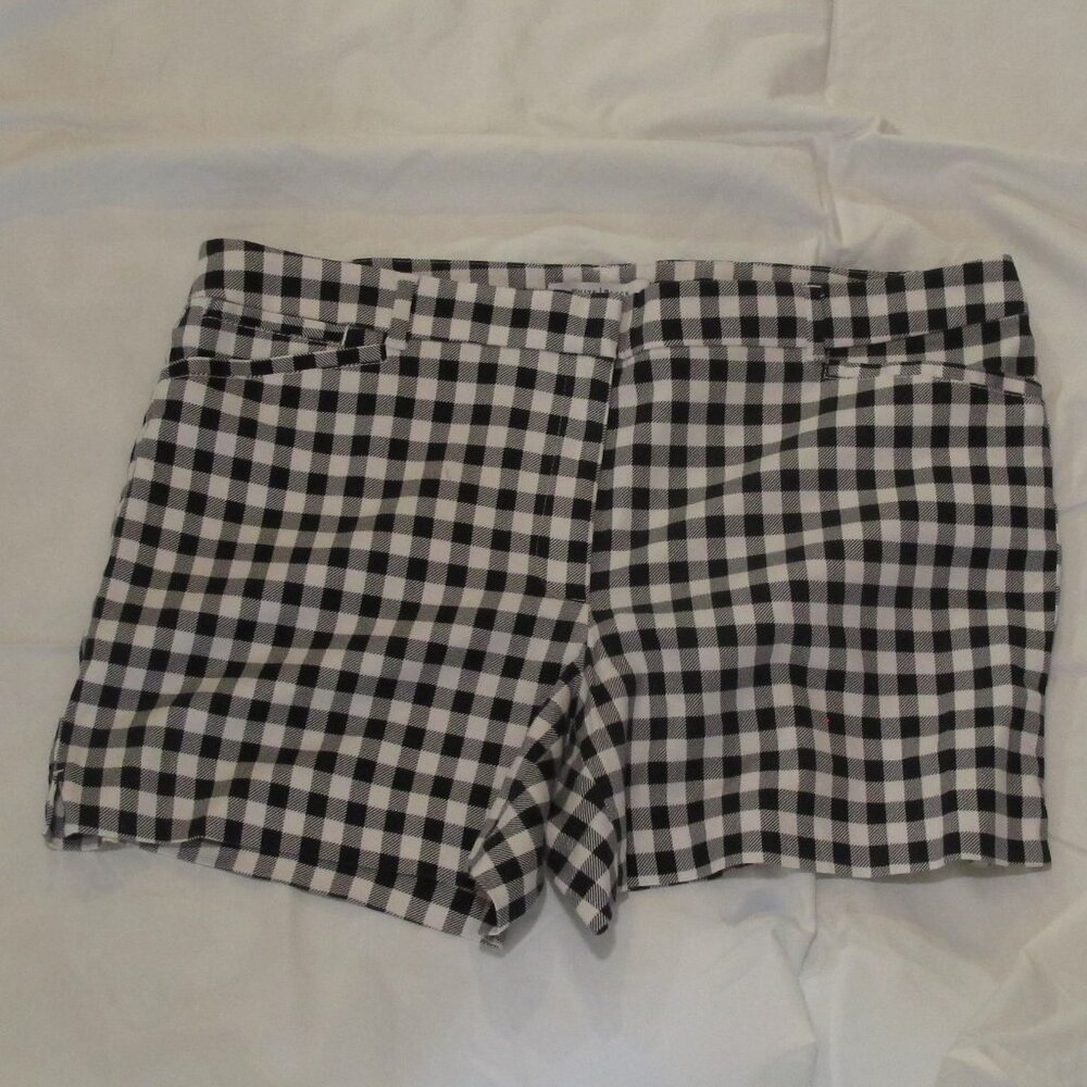 White House Black Market Black and White Gingham Shorts
